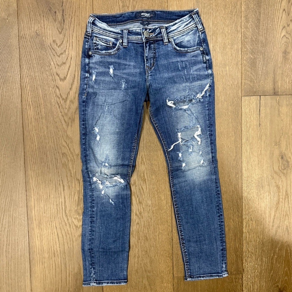 Silver Jeans Co. Woman’s Sam Boyfriend Jeans Medium Indigo Wash